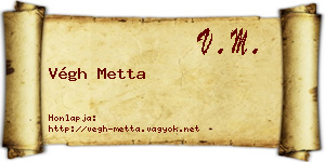 Végh Metta névjegykártya
